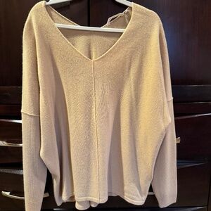 Soft Surroundings beige cashmere sweater